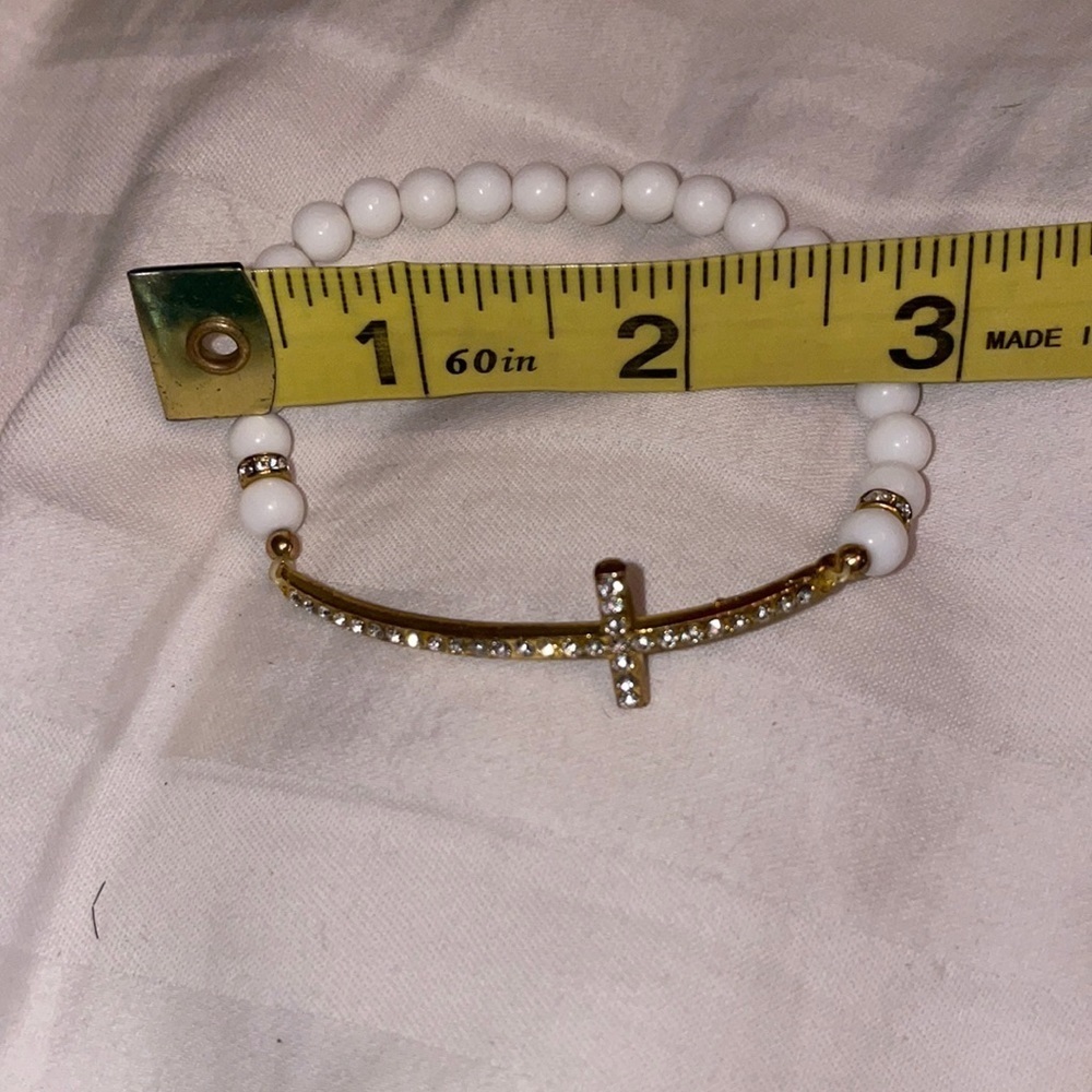 Cross rhinestone bracelet